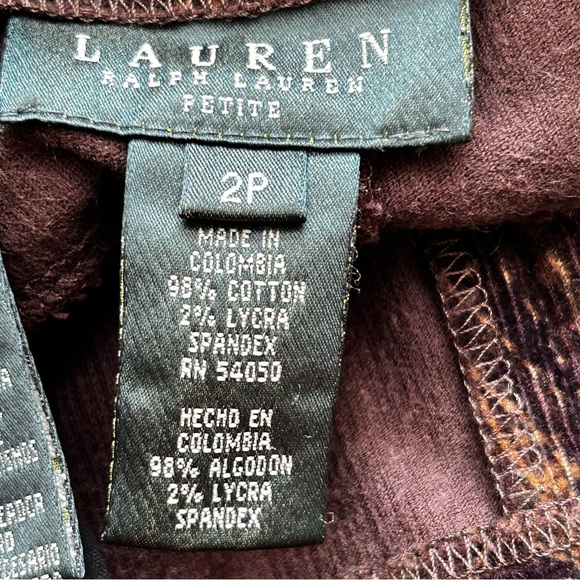 Lauren Ralph Lauren Corduroy Paisley Vintage Pants - Picture 2 of 11